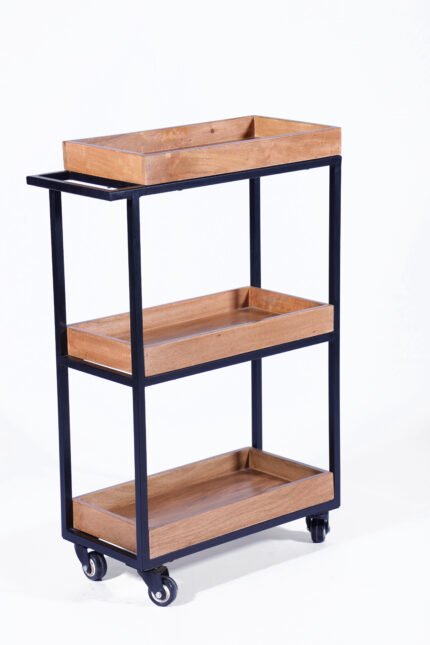 WOODEN METAL CART/KITCHEN TROLLY