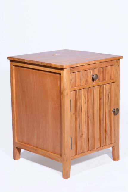 WOODEN 1 DRW 1 DOOR TECH BED SIDE